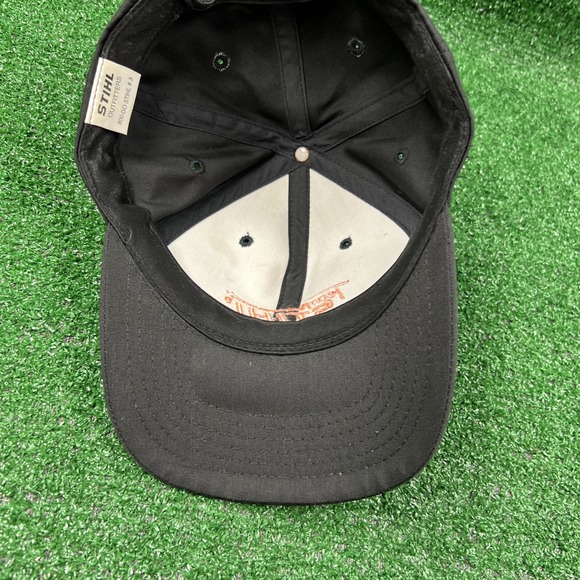 Team STIHL Outfitters Power Tools Baseball Hat Cap Black Orange Logo Adjustable - Picture 5 of 8